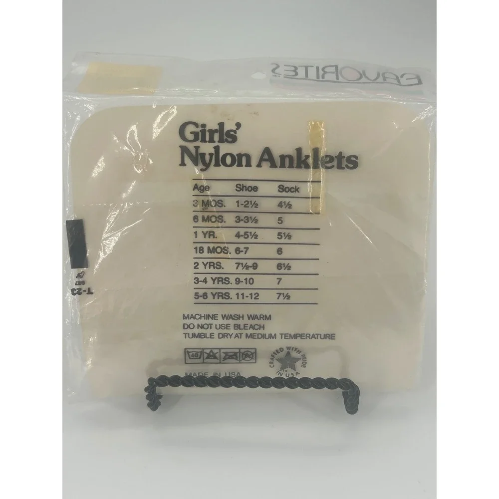 Vintage Girls Nylon Anklets Socks 3 Pair NOS Made in USA Size 5½ Sealed